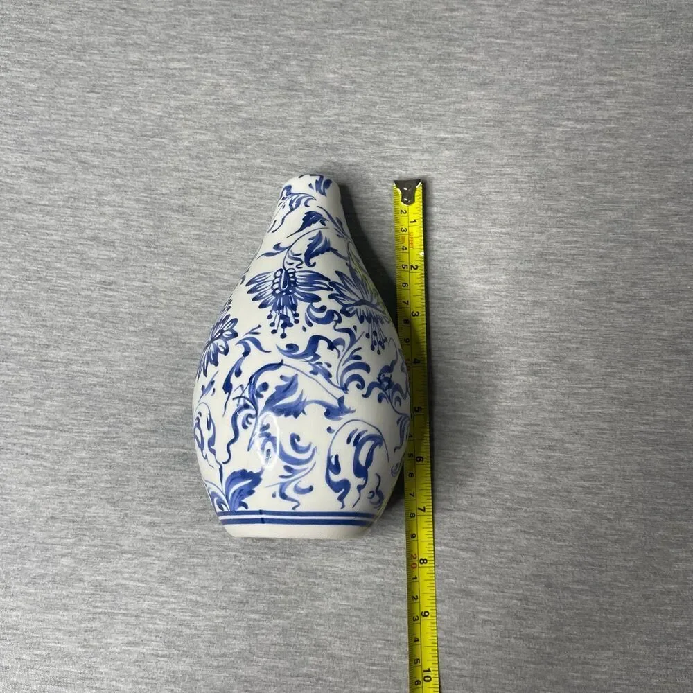 Target White & Blue 7.5” Round Portuguese Floral Ceramic Vase